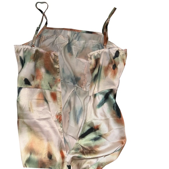 NWOT Tie Dye Split Thigh Satin Cami Dress - Picture 8 of 9